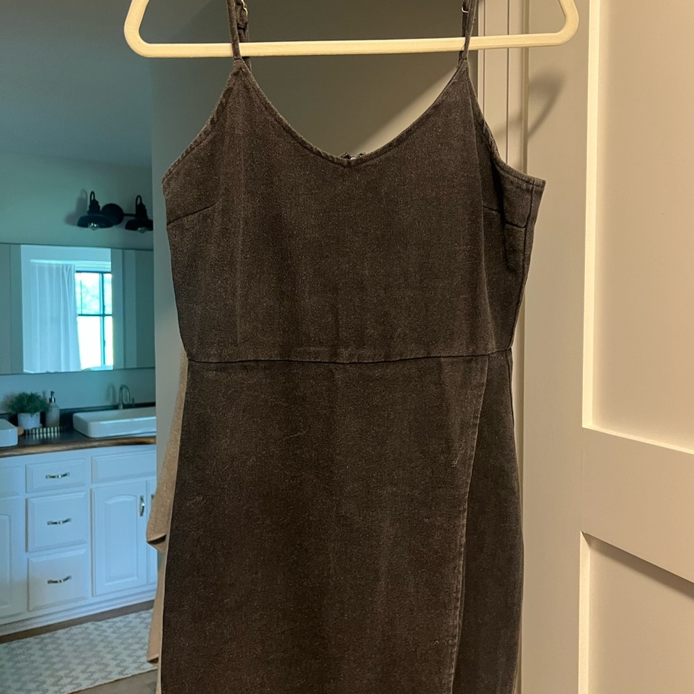 She + Sky Charcoal Zip-Up Mini dress